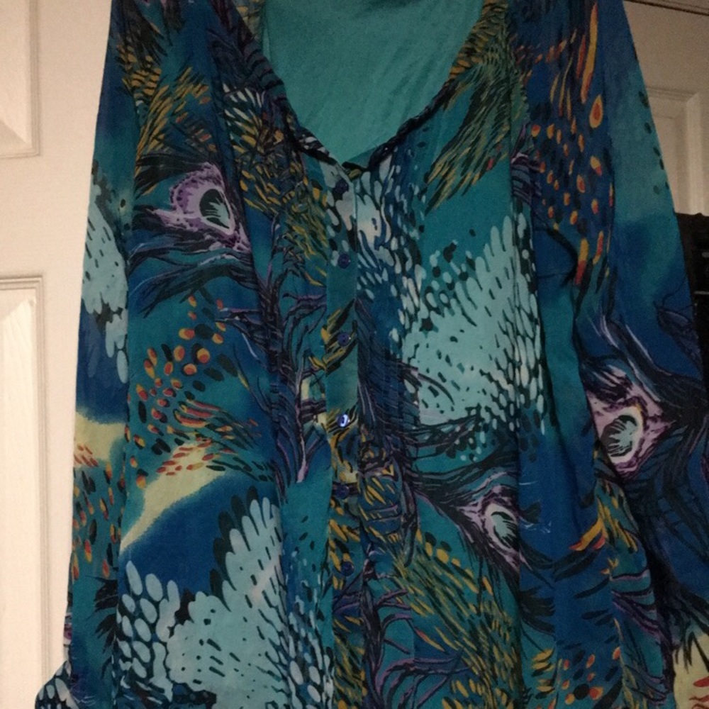 Peacock looking long sleeve shirt